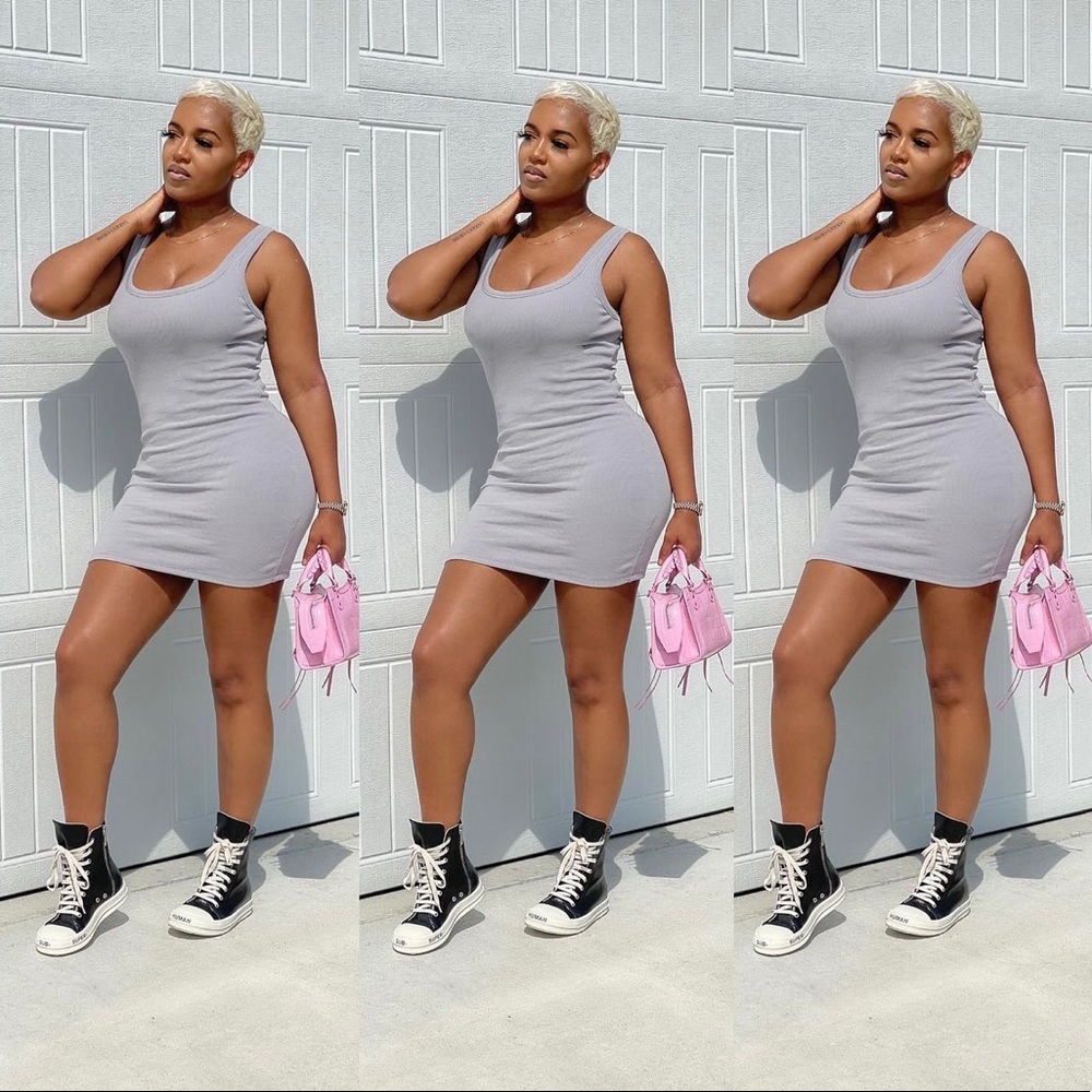 CUTE GREY TANK DRESS!